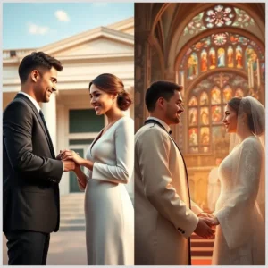 Comparativa unión civil vs religiosa